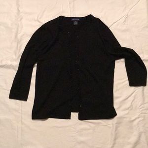 Ann Taylor black cardigan size M, beaded trim